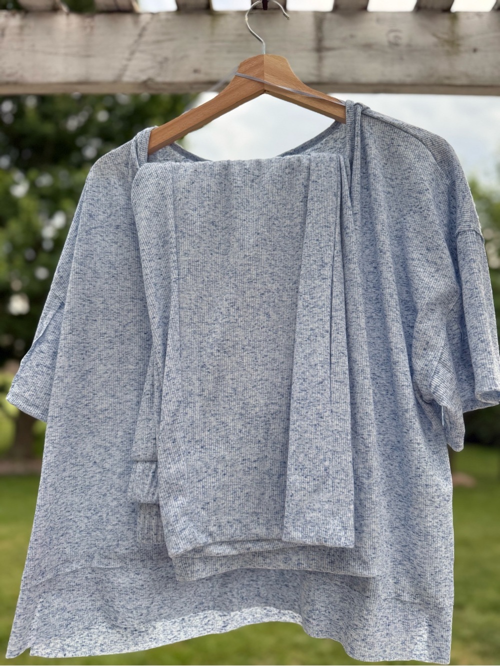Cyrus Heathered Light Blue Knit Tee